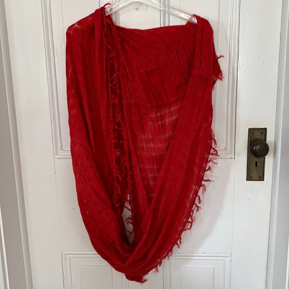 Steve Madden Red Guaze Infinity Scarf Wrap